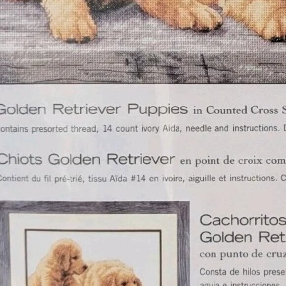Dimensions Golden Retriever Puppies Counted Cross Stitch Kit 14" X 9" Greenwich - Picture 4 of 6